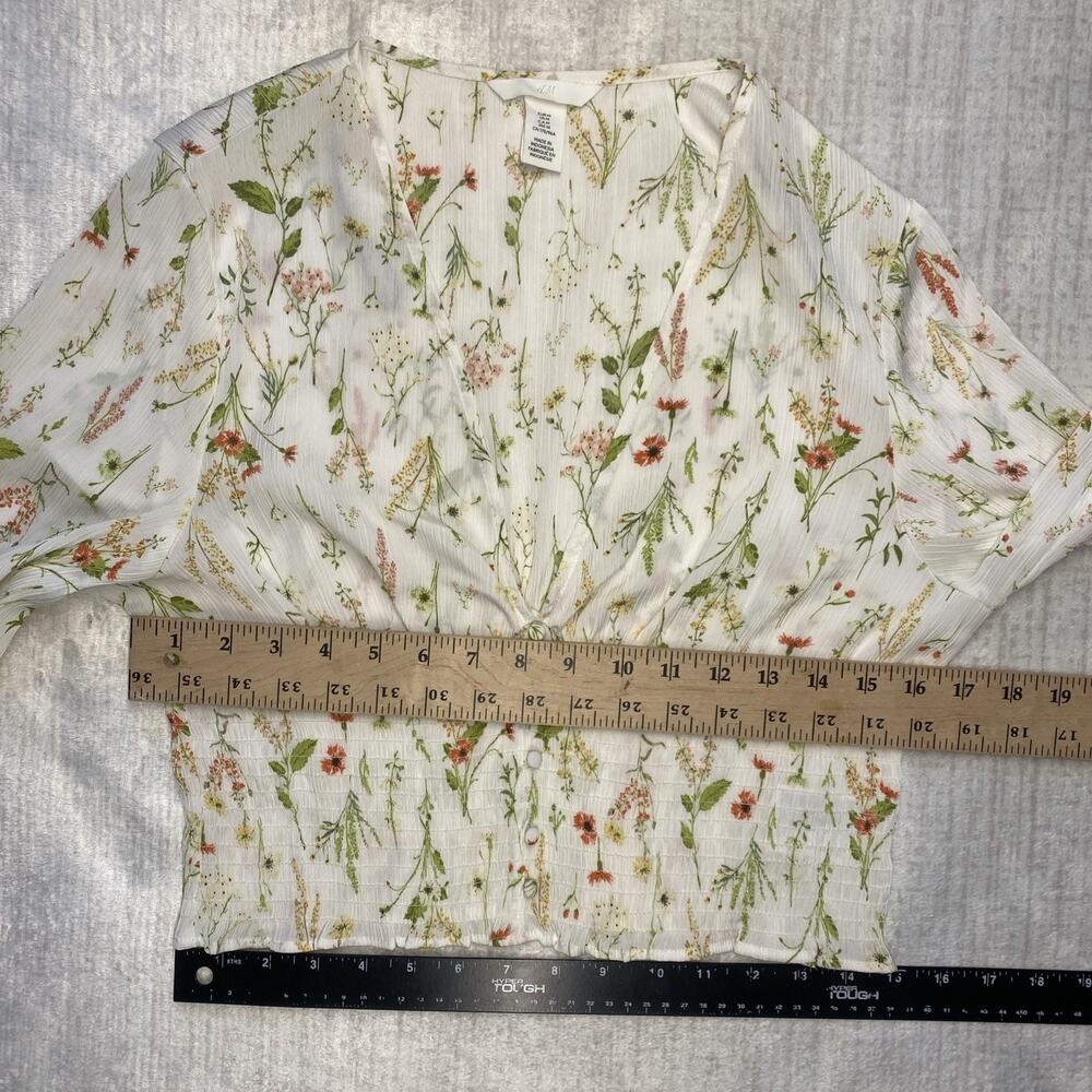 H&M Blouse Womens Medium Lightweight Floral Boho Chic Fairy Romantic Ethereal - Picture 9 of 13